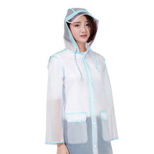 Load image into Gallery viewer, New Fashion Outdoor Rain Coat Women Covered Transparent EVA Girls Raincoat Travel Waterproof Rainwear Adult Poncho With Pocket