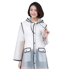 Load image into Gallery viewer, New Fashion Outdoor Rain Coat Women Covered Transparent EVA Girls Raincoat Travel Waterproof Rainwear Adult Poncho With Pocket