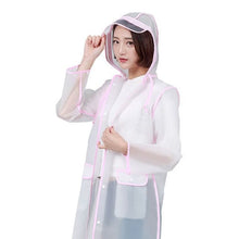 Load image into Gallery viewer, New Fashion Outdoor Rain Coat Women Covered Transparent EVA Girls Raincoat Travel Waterproof Rainwear Adult Poncho With Pocket